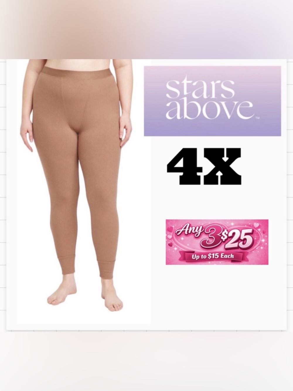 Stars above 4x ribbed chocolate brown pajama Leggings pants